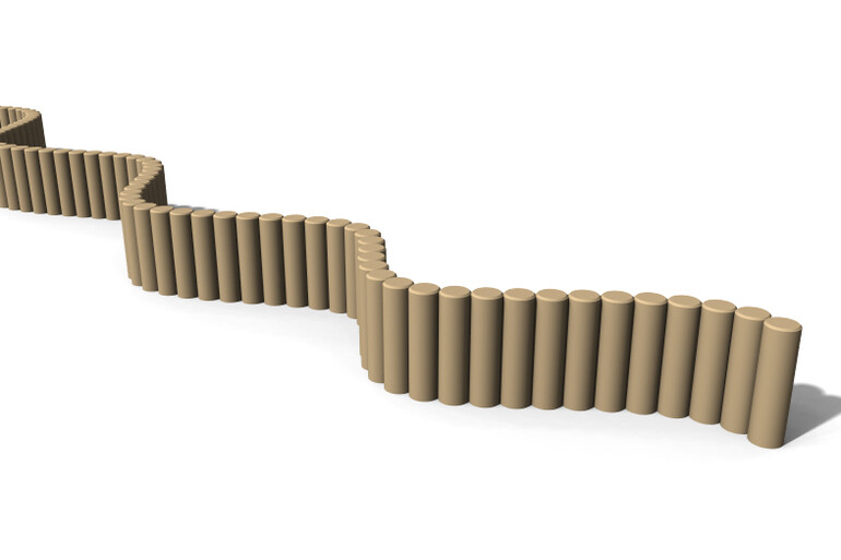 3D rendering af Kubbsarg - palissader ø16