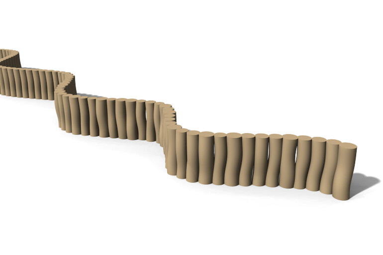 3D rendering af Kubbsarg - palissad natur h 0,59m