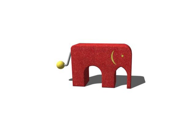 3D rendering af Lekskulptur - elefant m ljud