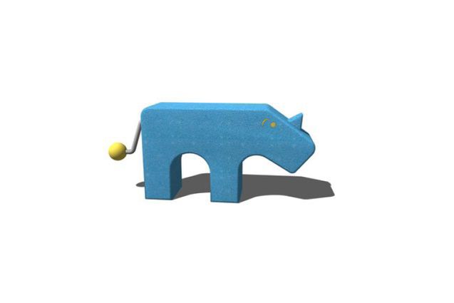 3D rendering af Lekskulptur - noshörning
