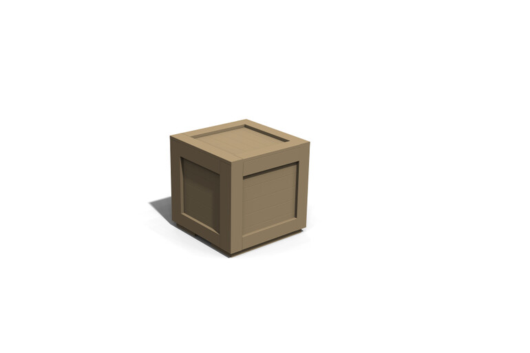 3D rendering af Utemöbel - låda 80