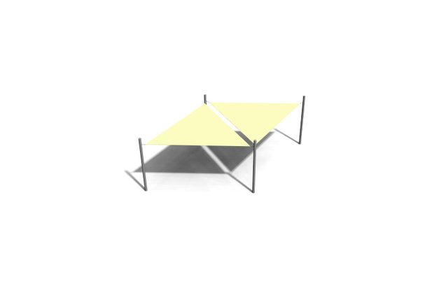 3D rendering af Solsegel - 2 trekantigt stål