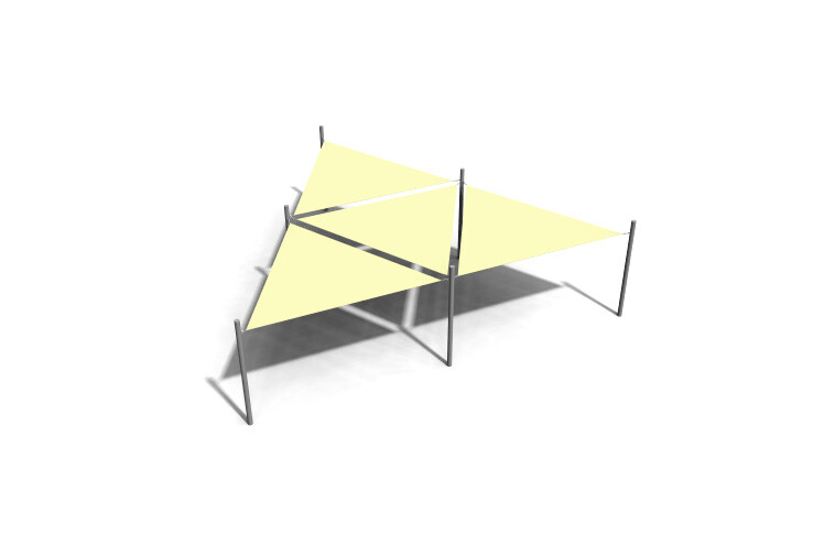 3D rendering af Solsegel - 4 trekantigt stål