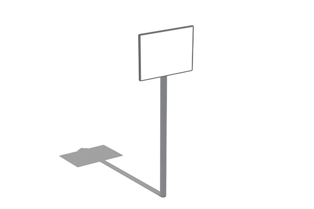 3D rendering af Övrigt - liten aktivitetsskylt med fot