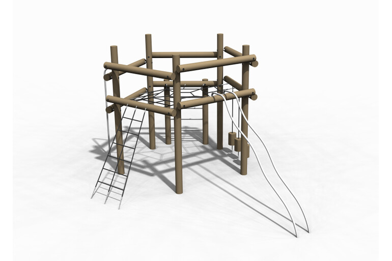 3D rendering af Klätterställning - femkantigt torn 3