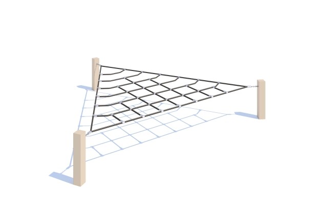 3D rendering af Djungelbana - trekantigt vågrätt krypnät ek