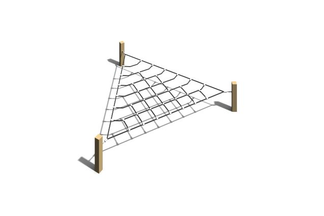 3D rendering af Djungelbana - trekantigt vågrätt krypnät ek