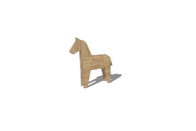 3D rendering af Lekskulptur - häst
