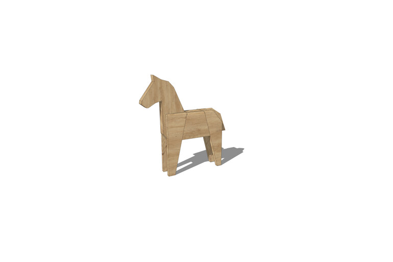 3D rendering af Lekskulptur - häst