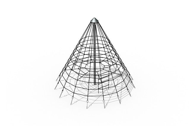 3D rendering af Klätteranlägg - pyramiden