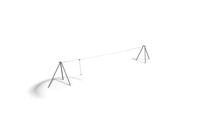 3D rendering af Linbana - enkel stålben 20m