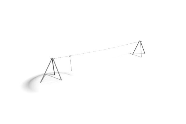 3D rendering af Linbana - enkel stålben 25m