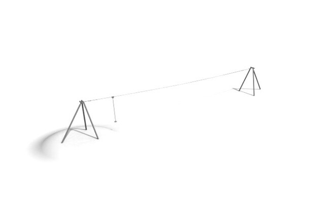 3D rendering af Linbana - enkel stålben 30m
