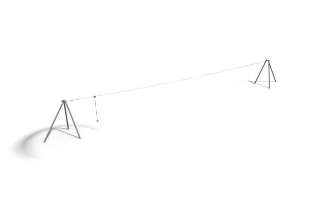 3D rendering af Linbana - enkel stålben 50m