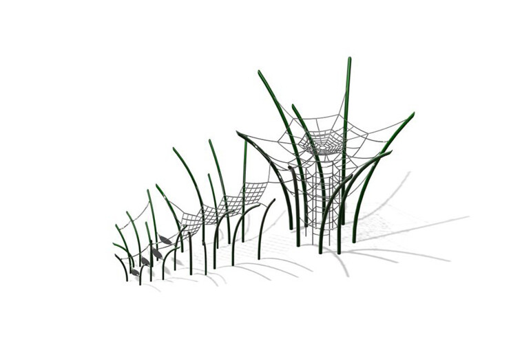 3D rendering af Klätternät - Grass art 1