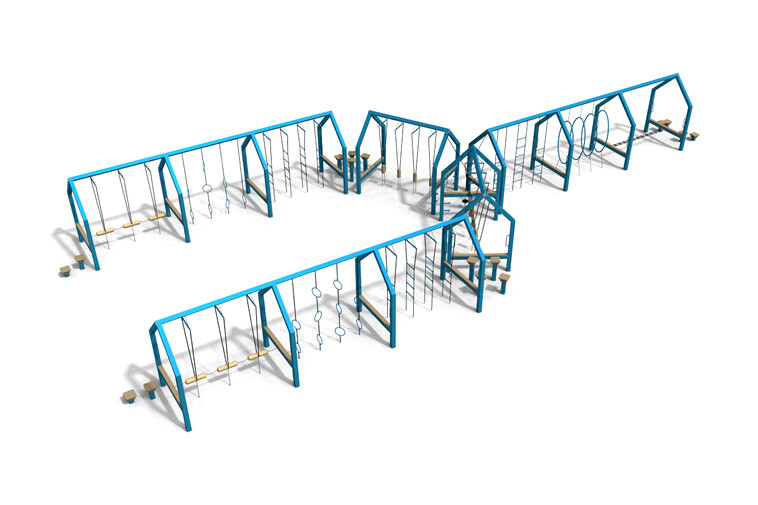 3D rendering af Djungelbana - armringar i lianer l 25m