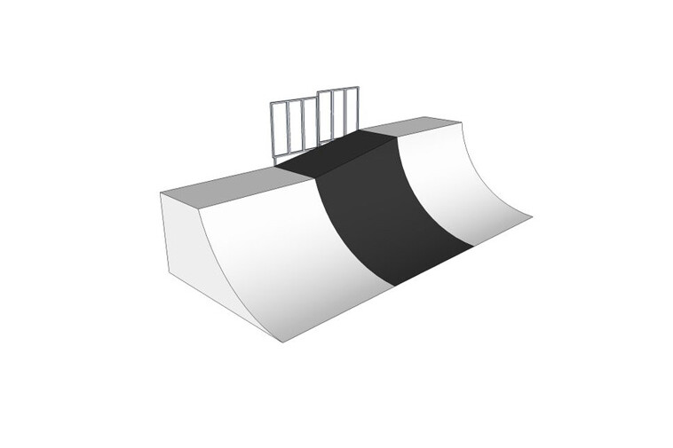 3D rendering af Skateramp - Two-level quarter pipe
