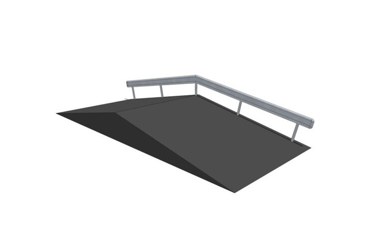 3D rendering af Skateramp - Funbox with rail