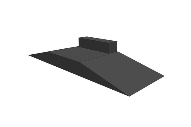 3D rendering af Skateramp - Funbox with grindbox 3/1