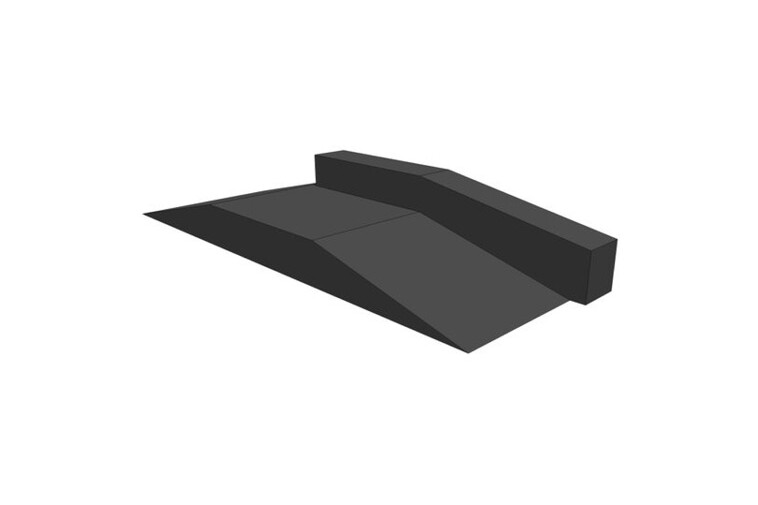 3D rendering af Skateramp - Funbox with grindbox 2/3