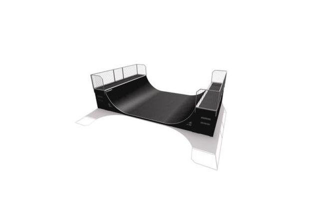 3D rendering af Skateramp - Miniramp h 180