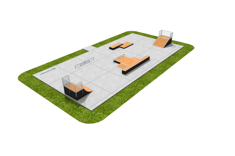 3D rendering af Skatepark - paket 6