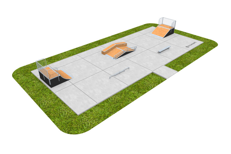 3D rendering af Skatepark - paket 8