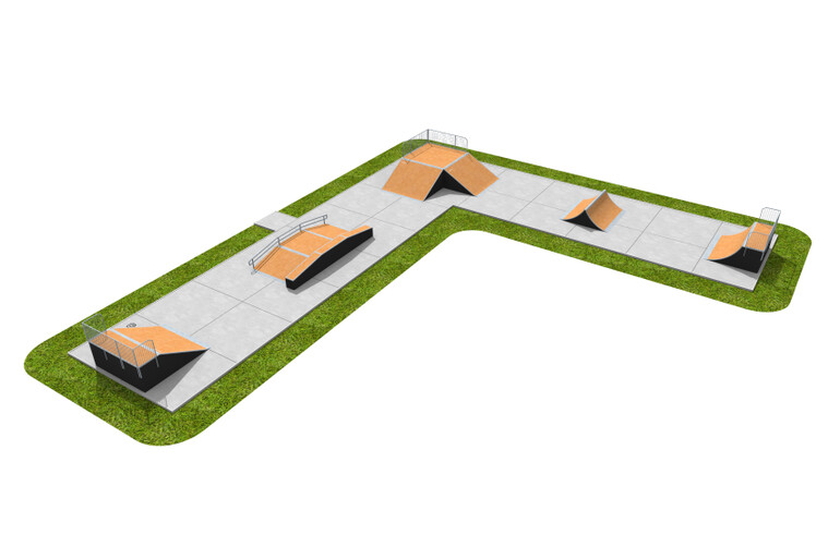 3D rendering af Skatepark - paket 11