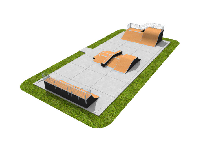 3D rendering af Skatepark - paket 12