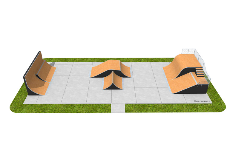 3D rendering af Skatepark - paket 14
