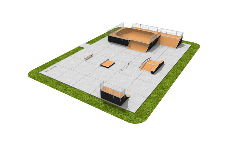 3D rendering af Skatepark - paket 15
