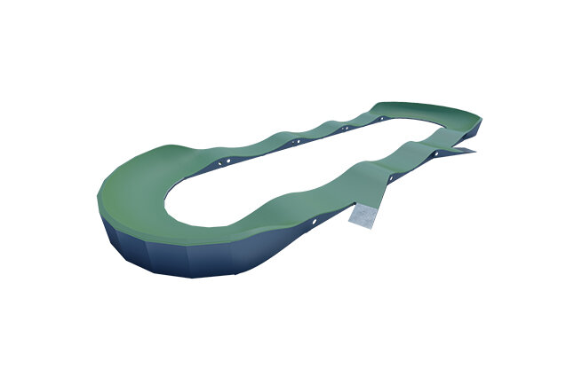 3D rendering af Cykelbana - pumptrack 2 stål/komposit