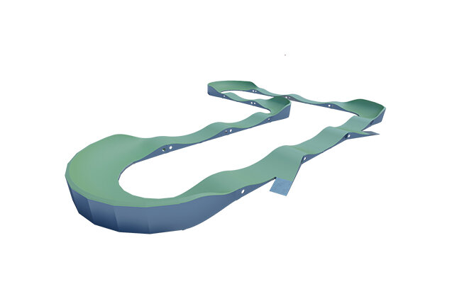 3D rendering af Cykelbana - pumptrack 3 stål/komposit