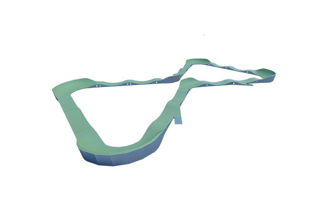 3D rendering af Cykelbana - pumptrack 4 stål/komposit