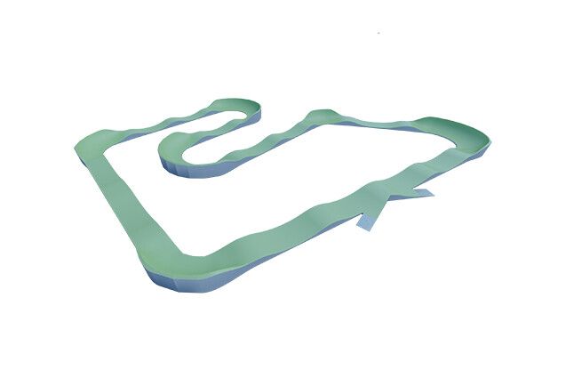3D rendering af Cykelbana - pumptrack 5 stål/komposit