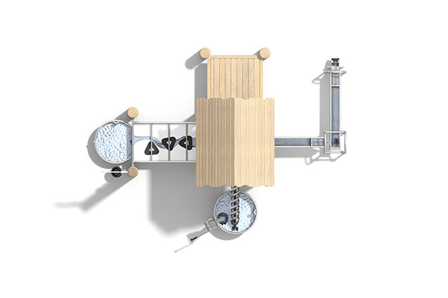 Vattenlek - vattenleksystem med vattenverk i robinia