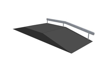 Skateramp - Funbox with rail 2/3