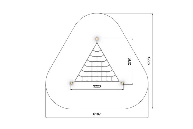 Djungelbana - 2 trekantigt vågrätt krypnät ek