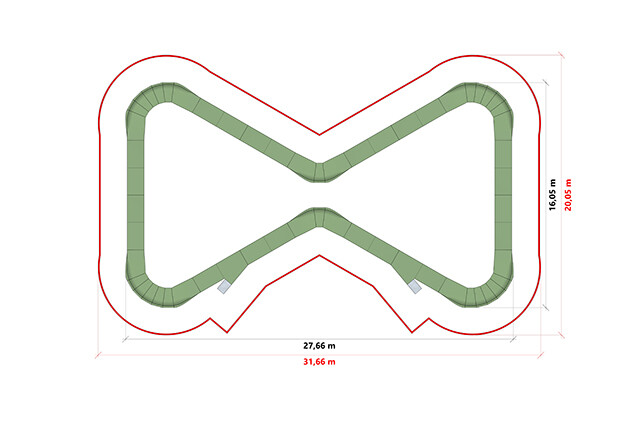 Cykelbana - pumptrack 4 trä/komposit